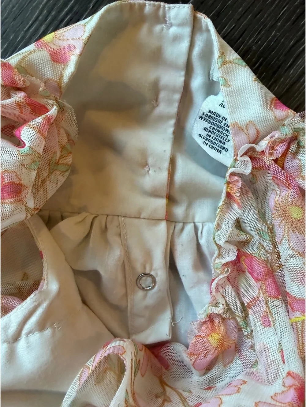 Rachel Zoe Girls 4T Floral Tulle Dress Pink Ivory Ruffle Tiered Party Easter